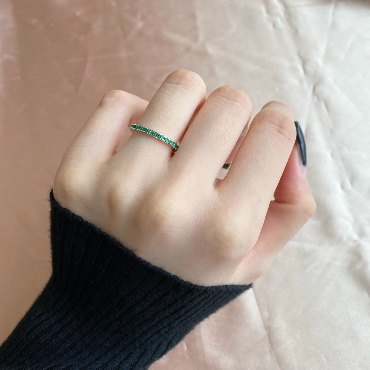 [Am jewelry]Delicate Sparkling Round Cut Daily Ring
