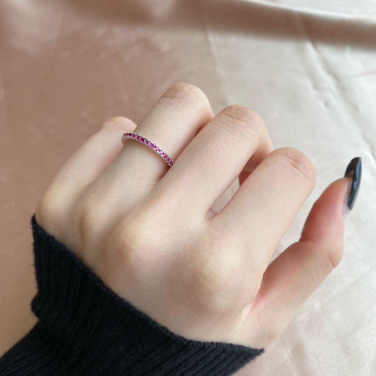 [Am jewelry]Delicate Sparkling Round Cut Daily Ring