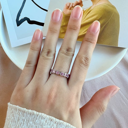 [Am jewelry]Eternity Round Cut Tennis Ring