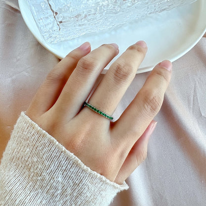[Am jewelry]Delicate Sparkling Round Cut Daily Ring