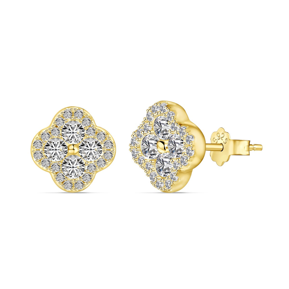 [Am jewelry]Four-Leaf Clover Flower Shaped Earrings