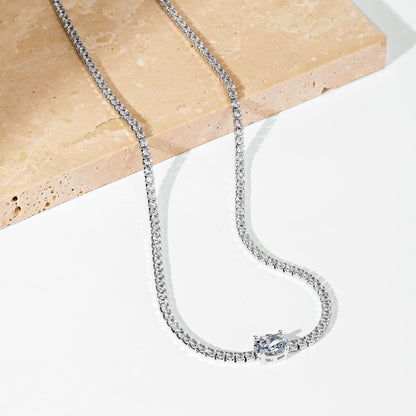[Am jewelry]1.0 Carat Shining Oval Cut Necklace
