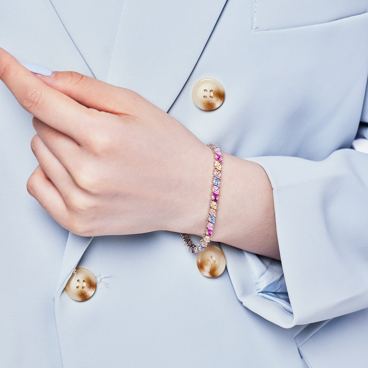 [Am jewelry]Ornate Sparkling Multi Cut Party Bracelet