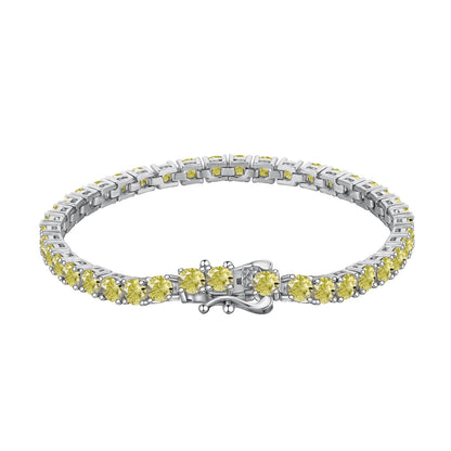 [Am jewelry]Ornate Dazzling Round Cut Tennis Bracelet