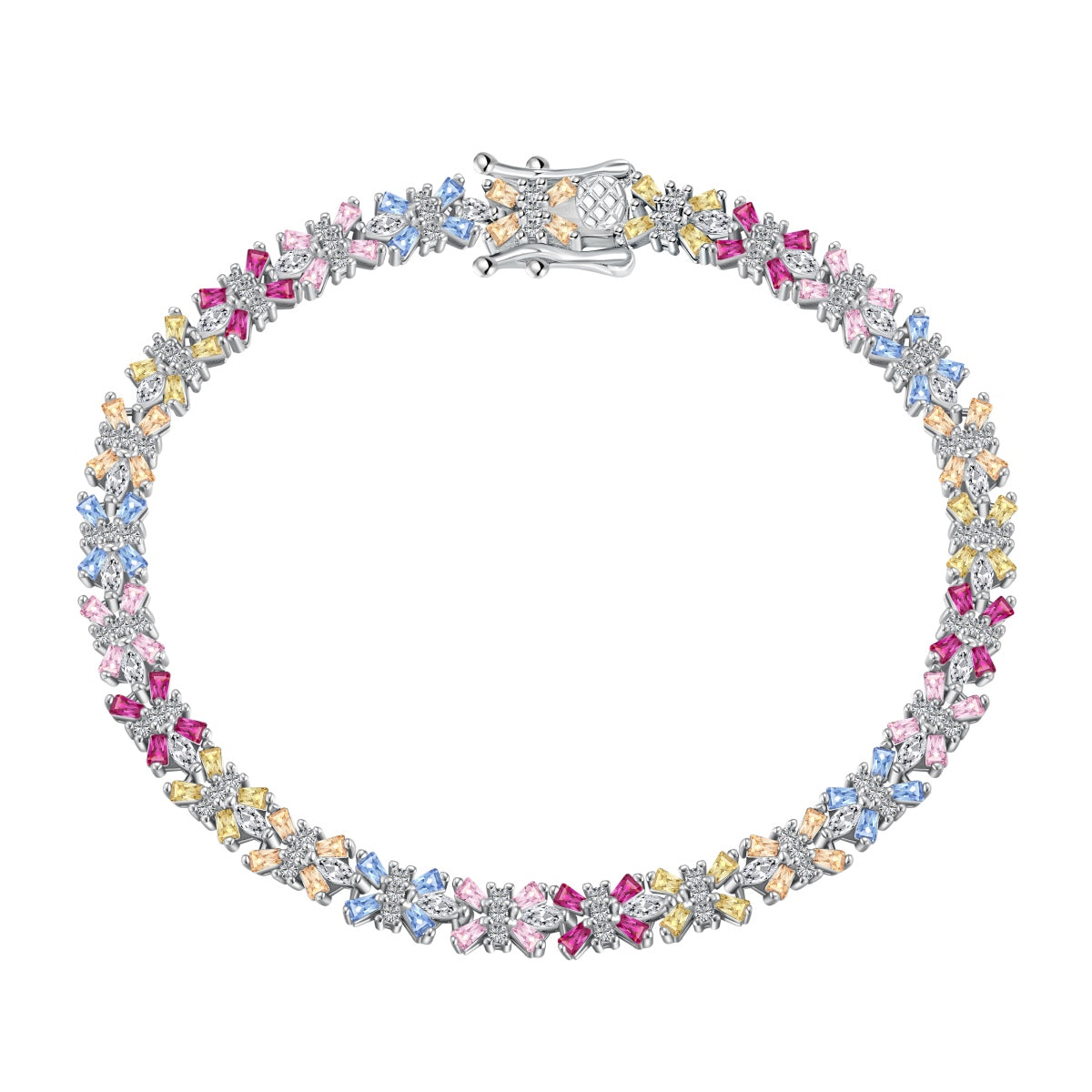 [Am jewelry]Radiant Colorful Emerald Cut Party Bracelet