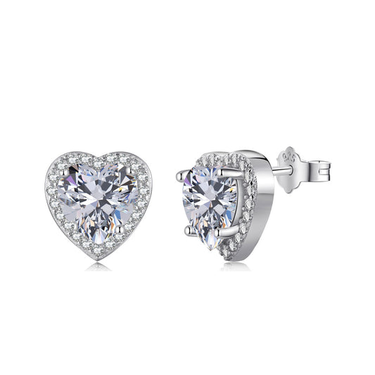 [Am jewelry]Sparkling Heart Shape Lover Earrings