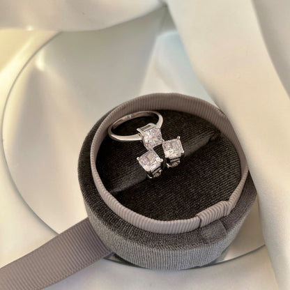 [Am jewelry]1.0 Carat Radiant Princess Cut Wedding Earrings