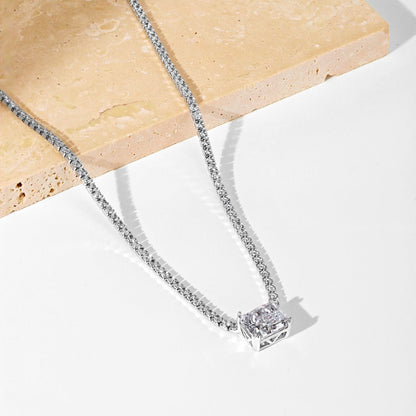 [Am jewelry]4.0 Carat Elegant Radiant Cut Necklace
