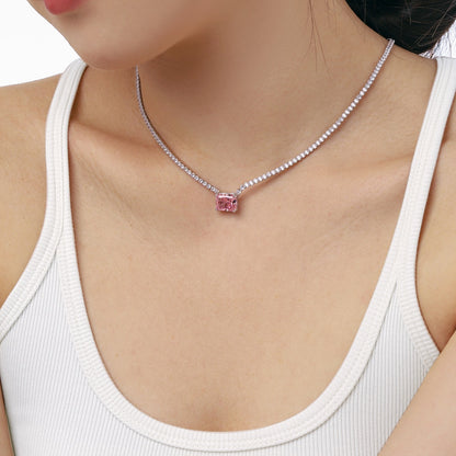 [Am jewelry]4.0 Carat Elegant Radiant Cut Necklace