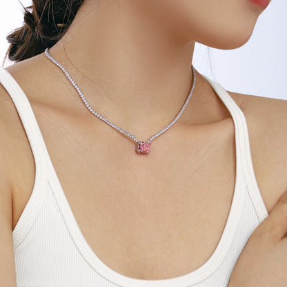 [Am jewelry]4.0 Carat Elegant Radiant Cut Necklace