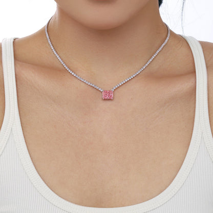 [Am jewelry]4.0 Carat Elegant Radiant Cut Necklace