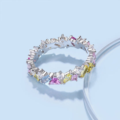 [Am jewelry]Dazzling Polychromatic Multi cut Daily Ring