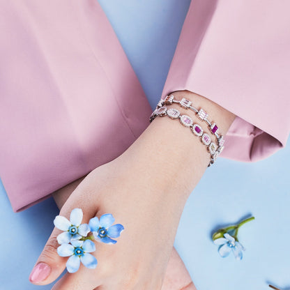 [Am jewelry]Dainty Charming Emerald Cut Daily Bracelet