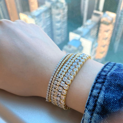 [Am jewelry]Sparkling Radiant Princess Cut Tennis Bracelet