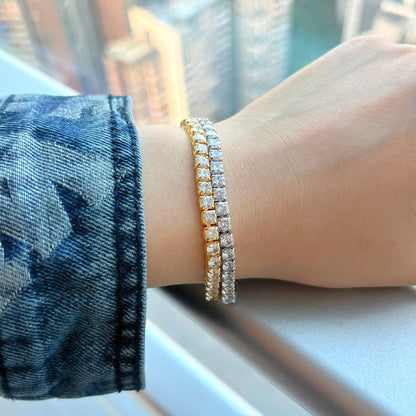 [Am jewelry]Sparkling Radiant Princess Cut Tennis Bracelet