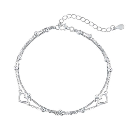 [Am jewelry]Dainty Double Layer Love Heart Bracelet