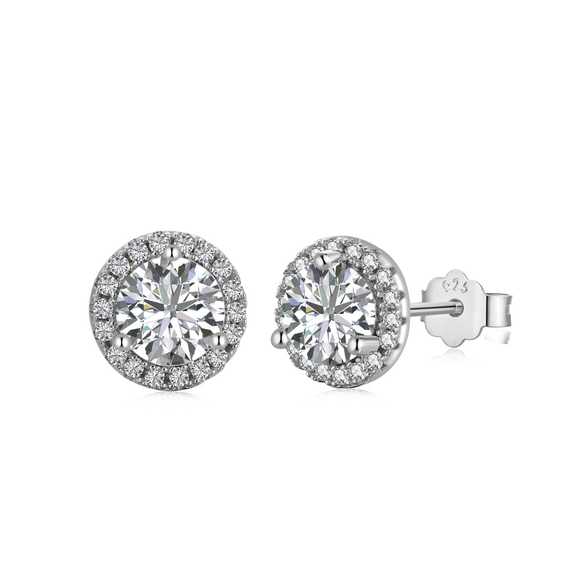 [Am jewelry]Classic Princess Round Shape Earrings