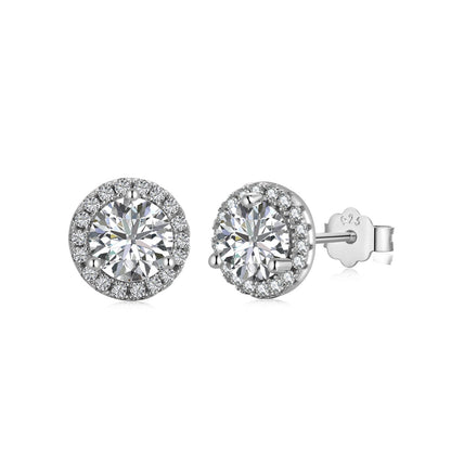 [Am jewelry]Classic Princess Round Shape Earrings