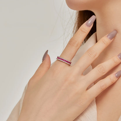 [Am jewelry]Delicate Colorful Round Cut Daily Ring