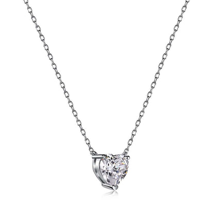 [Am jewelry]Heart Shape Main Stone Pendant Collarbone Necklace