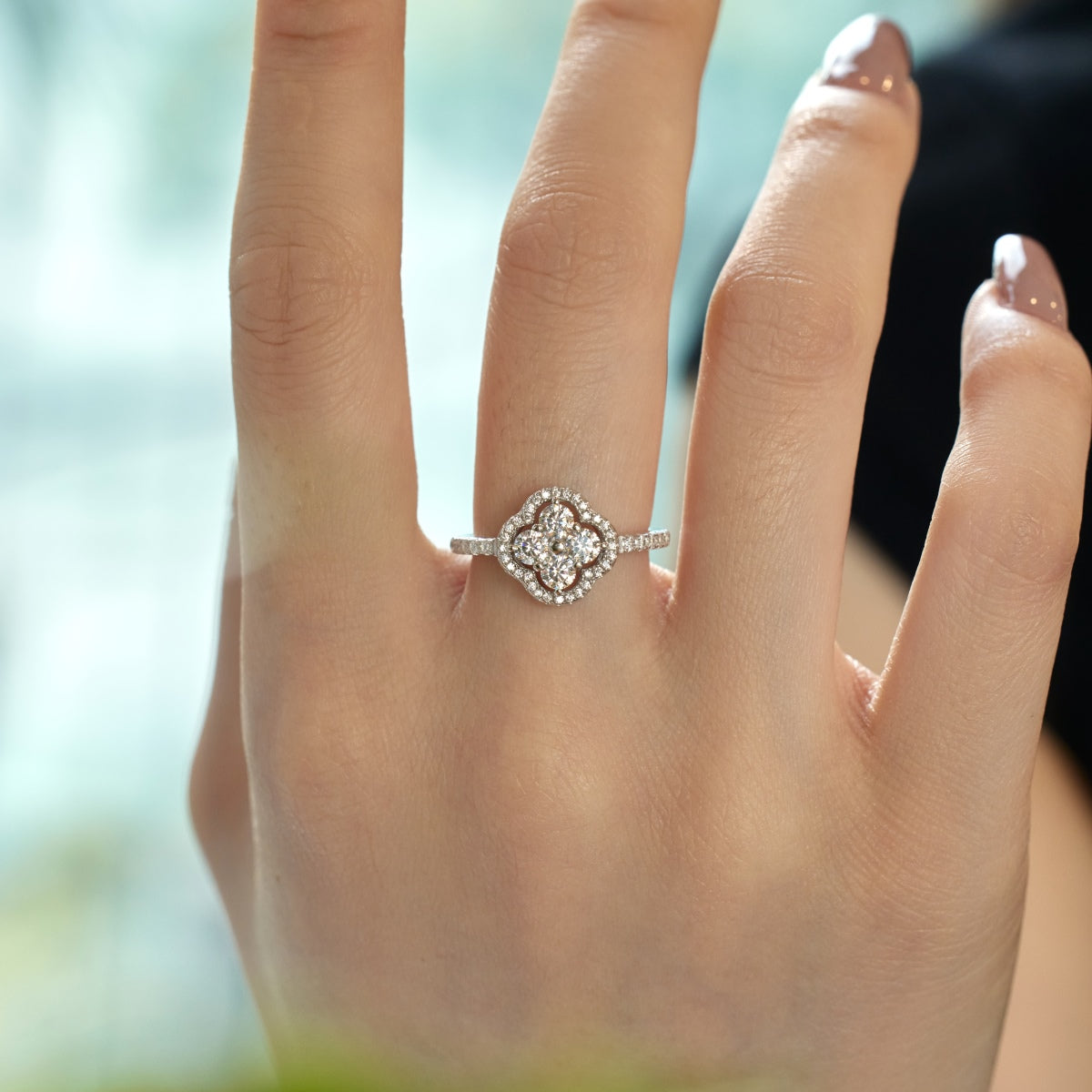 [Am jewelry]Four Leaf Clover Flower Design Ring