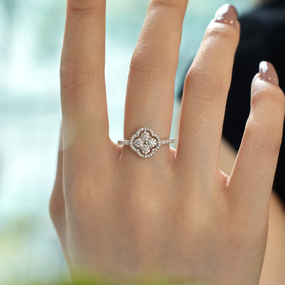 [Am jewelry]Four Leaf Clover Flower Design Ring