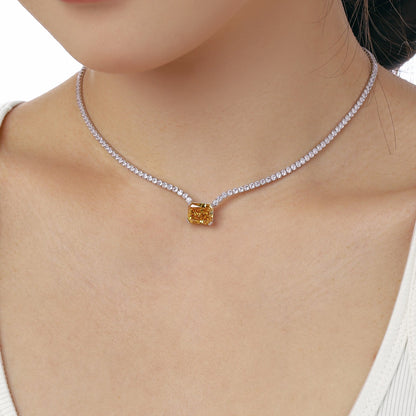 [Am jewelry]4.0 Carat Elegant Radiant Cut Necklace