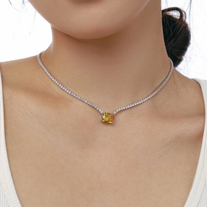 [Am jewelry]4.0 Carat Elegant Radiant Cut Necklace