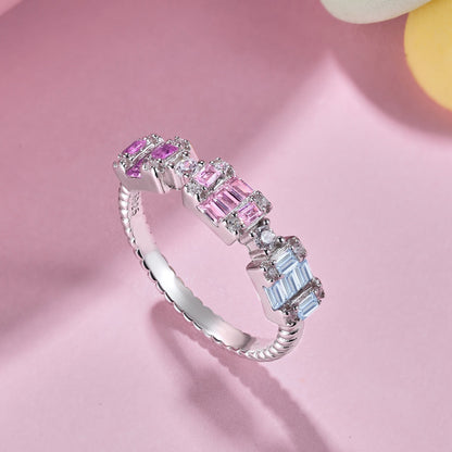 [Am jewelry]Unique Colorful Emerald Cut Party Ring