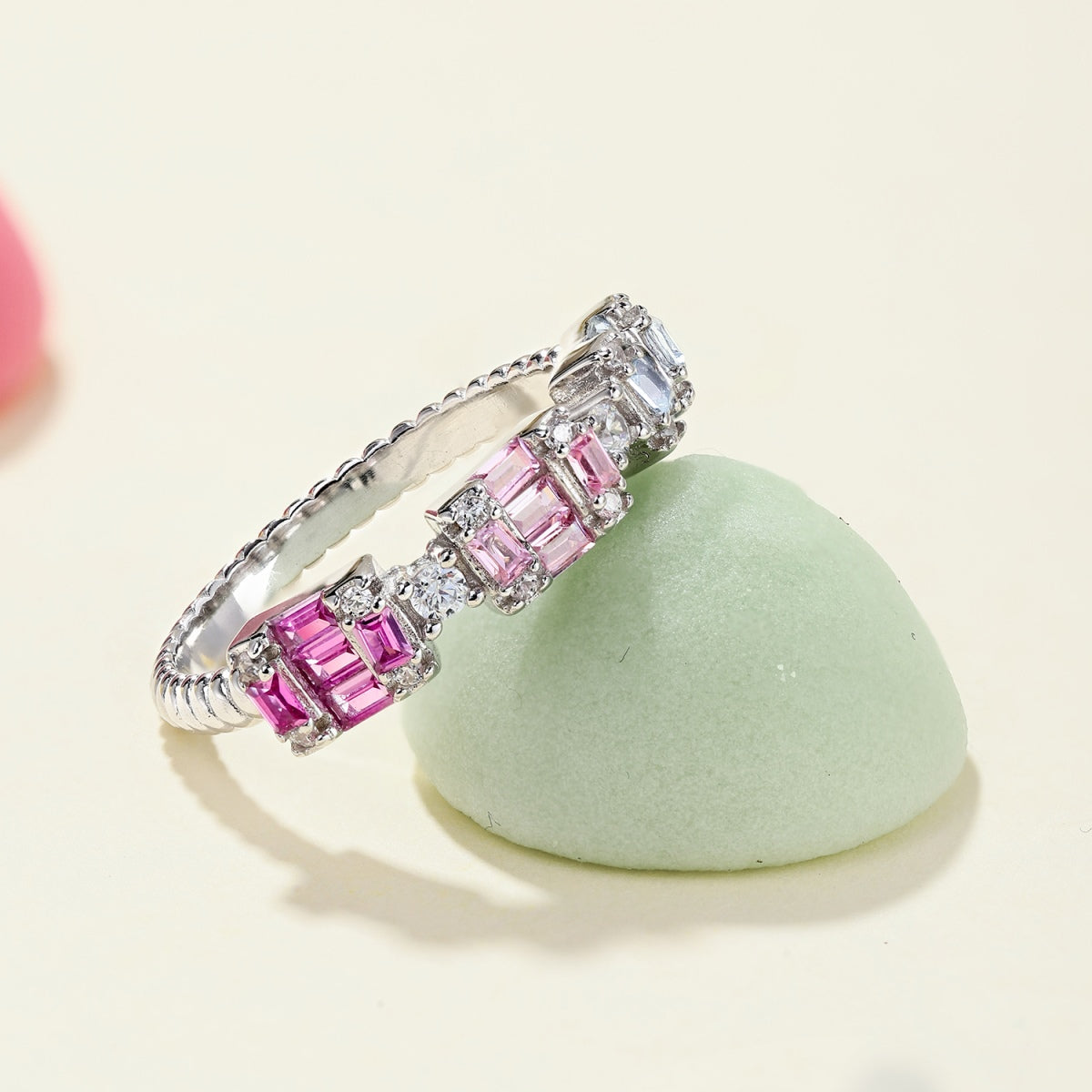 [Am jewelry]Unique Colorful Emerald Cut Party Ring