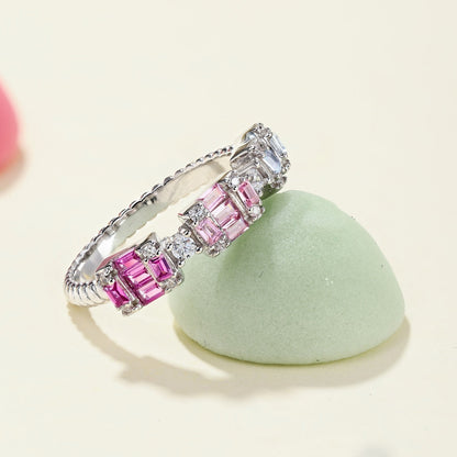 [Am jewelry]Unique Colorful Emerald Cut Party Ring
