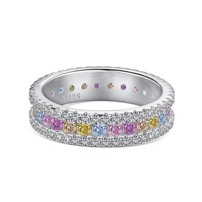 [Am jewelry]Delicate Colorful Round Cut Daily Ring