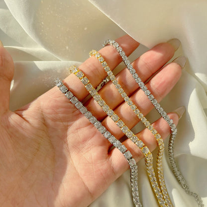 [Am jewelry]Sparkling Radiant Princess Cut Tennis Bracelet