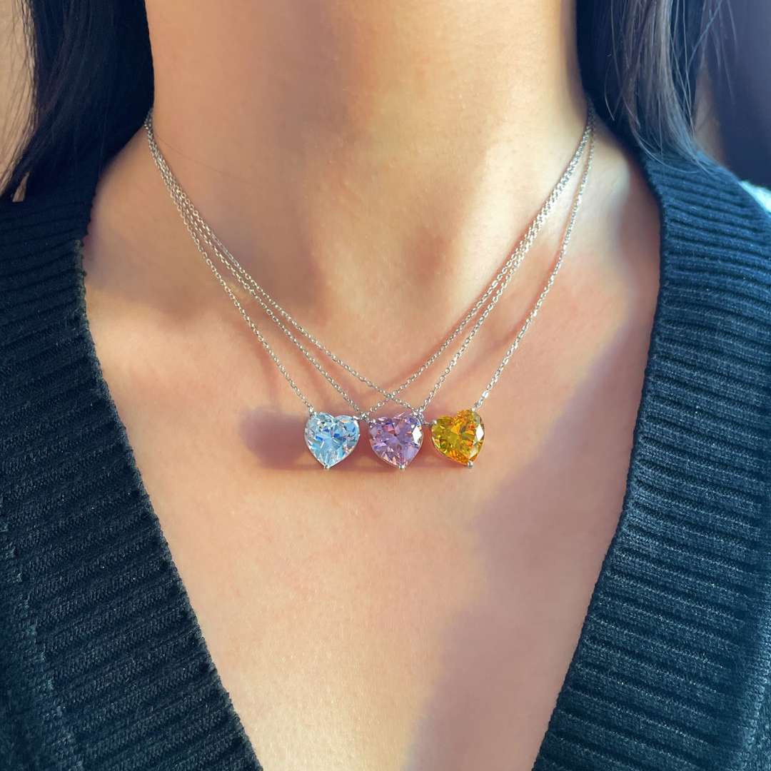 [Am jewelry]6.0 carat Radiant Heart Shape Necklace