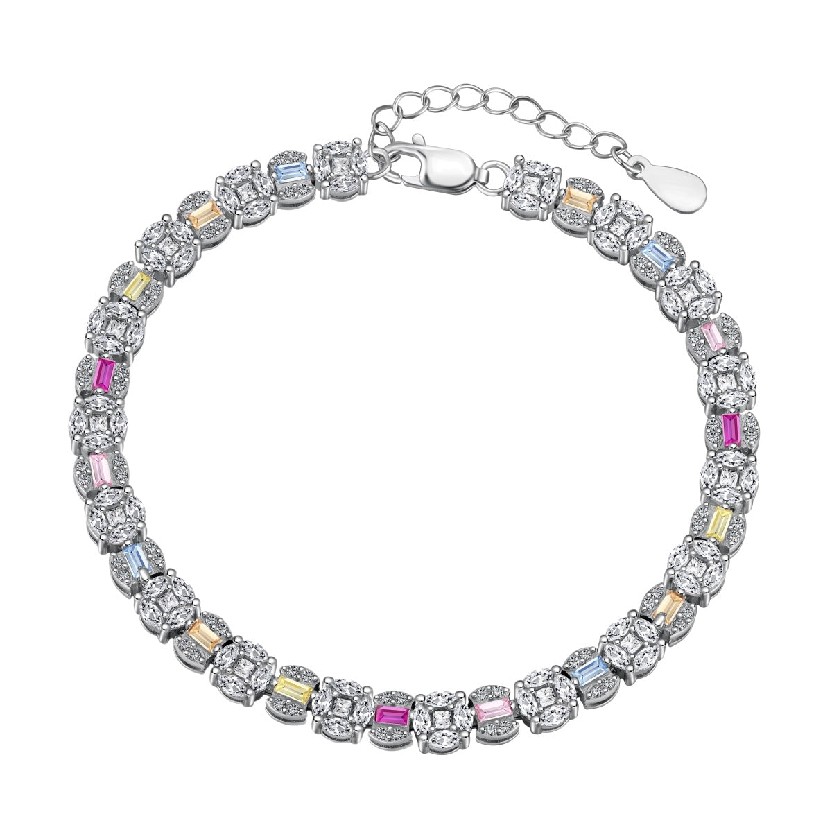 [Am jewelry]Dazzling Radiant Multi Cut Daily Bracelet