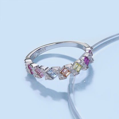 [Am jewelry]Delicate Vibrant Emerald Cut Daily Ring