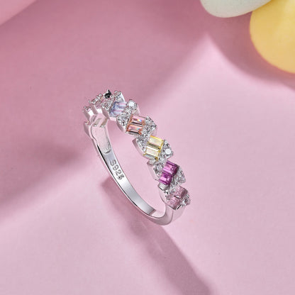 [Am jewelry]Delicate Vibrant Emerald Cut Daily Ring