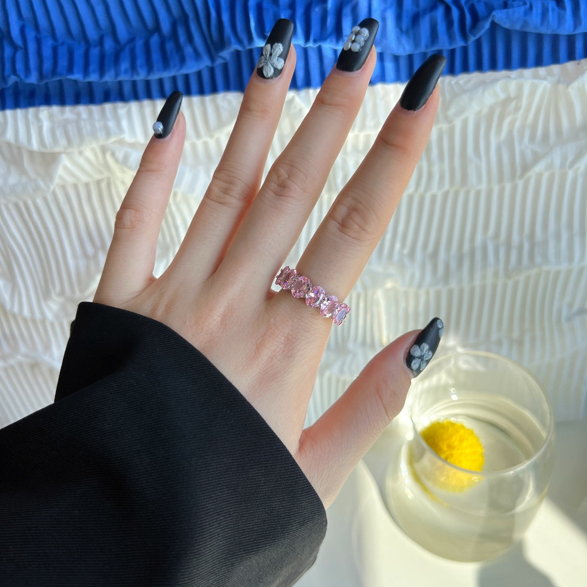 [Am jewelry]Dainty Elongated Cushion Cut Tennis Ring