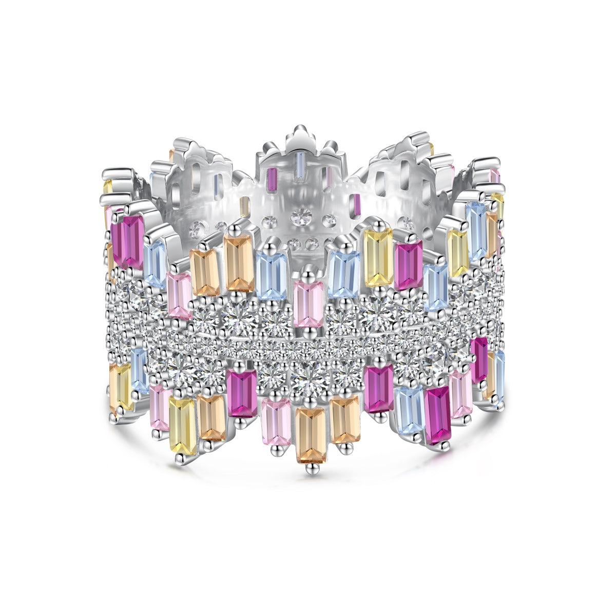 [Am jewelry]Luxurious Colorful Radiant Cut Daily Ring
