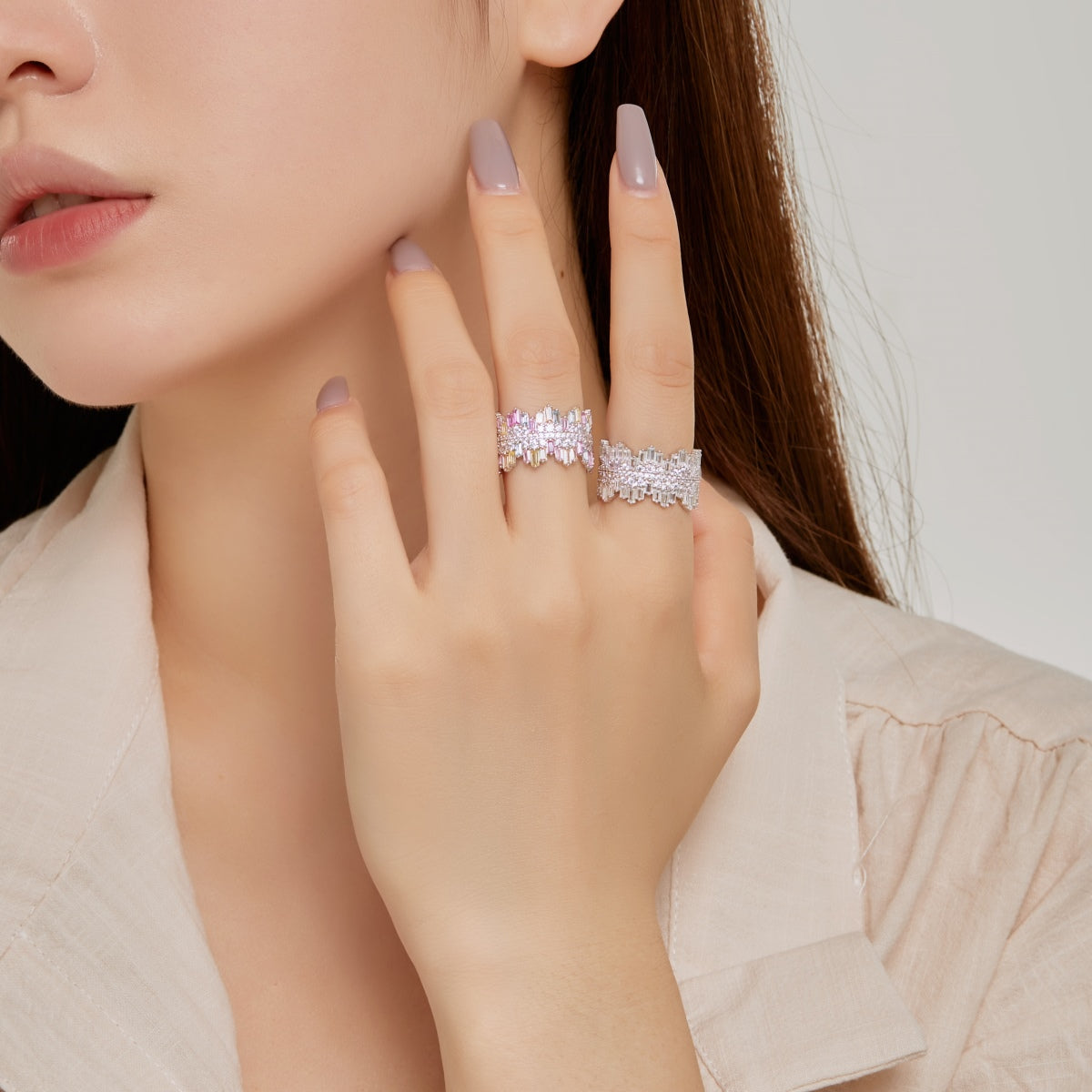 [Am jewelry]Luxurious Colorful Radiant Cut Daily Ring
