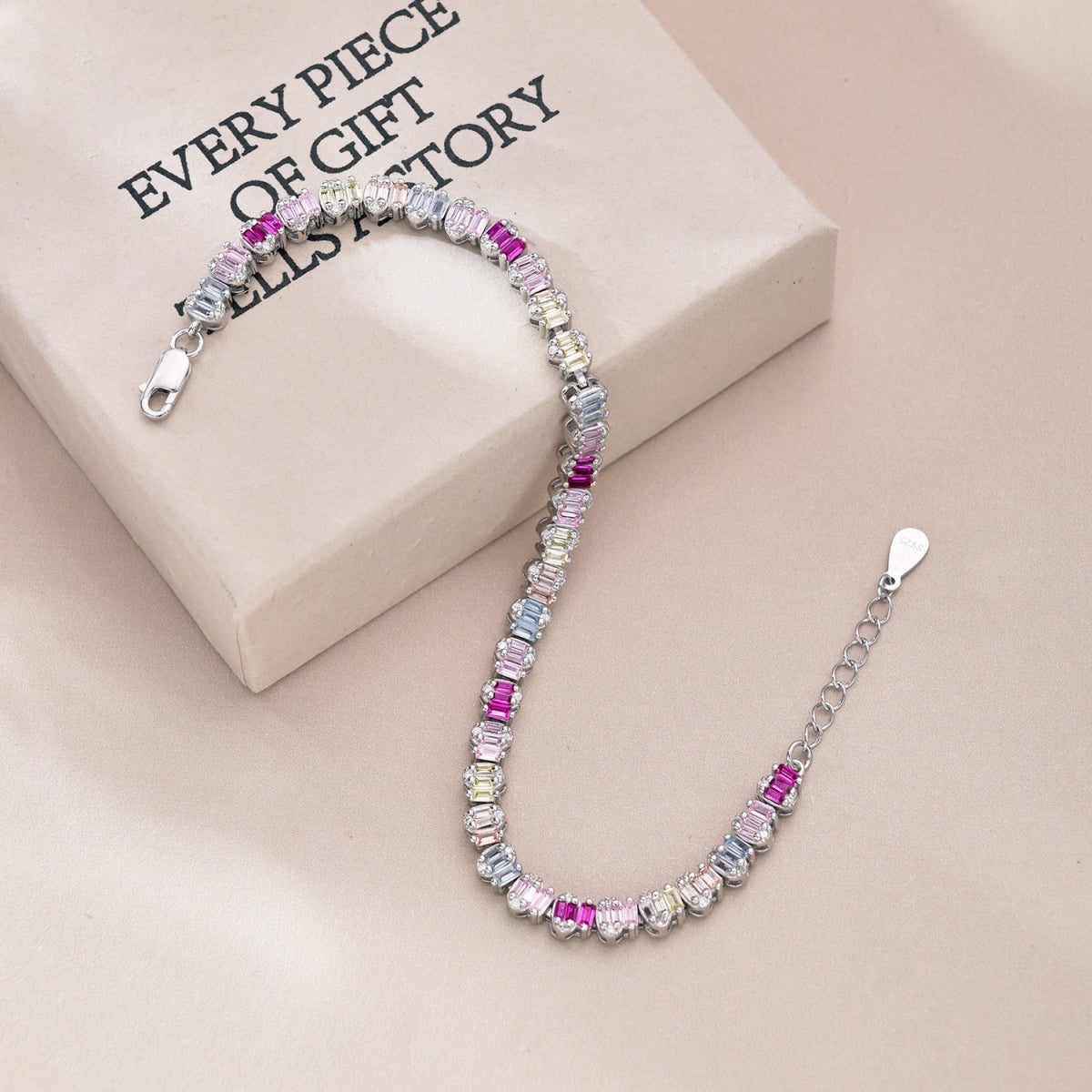 [Am jewelry]Delicate Colorful Emerald Cut Party Bracelet
