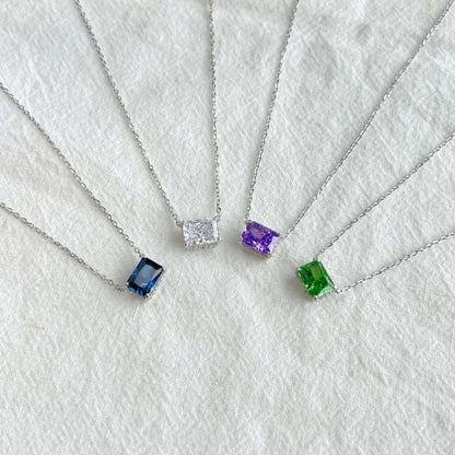 [Am jewelry]Luxurious Square Shape Colorful Necalack
