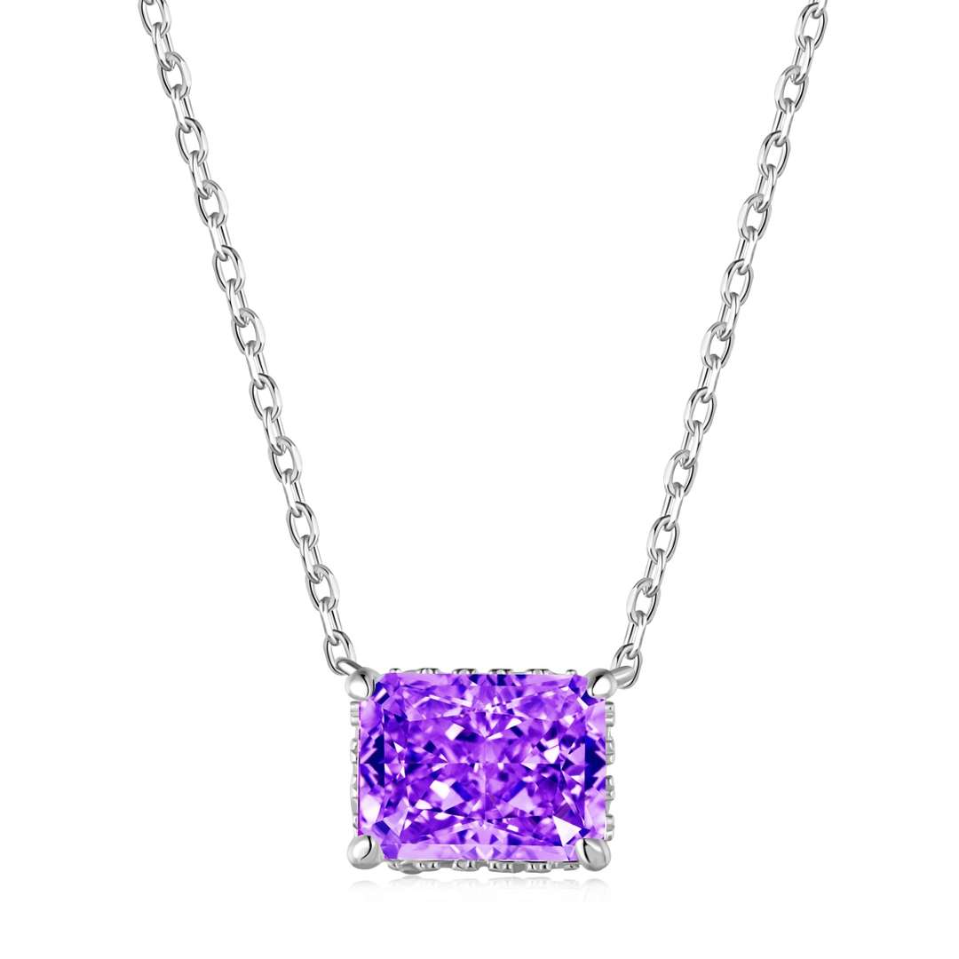 [Am jewelry]Luxurious Square Shape Colorful Necalack