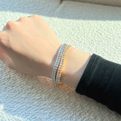 [Am jewelry]Exquisite Emerald Cut Daily Bracelet