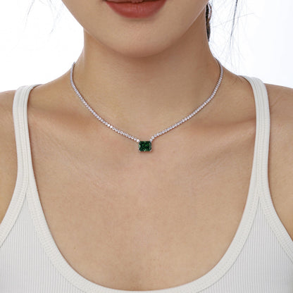 [Am jewelry]4.0 Carat Elegant Radiant Cut Necklace