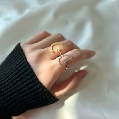 [Am jewelry]Eternity Moon & Star Ring