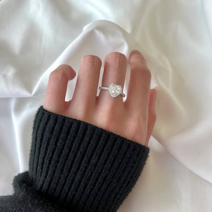 [Am jewelry]Eternity Splashy Romantic Heart Shape Lover Ring