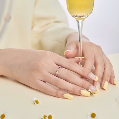 [Am jewelry]Dazzling Lustrous Round Cut Tennis Ring