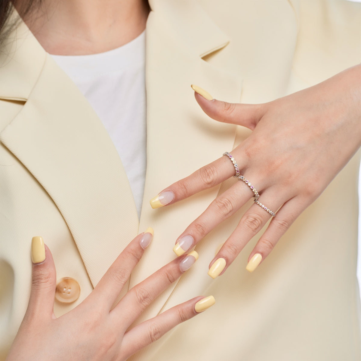 [Am jewelry]Dazzling Lustrous Round Cut Tennis Ring
