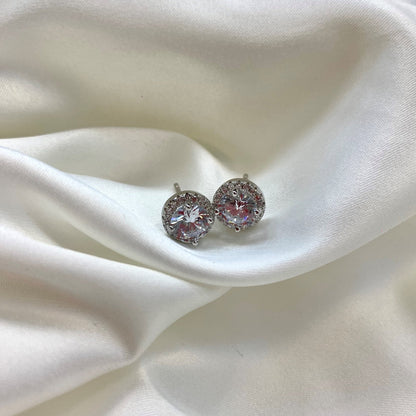 [Am jewelry]Classic Princess Round Shape Earrings